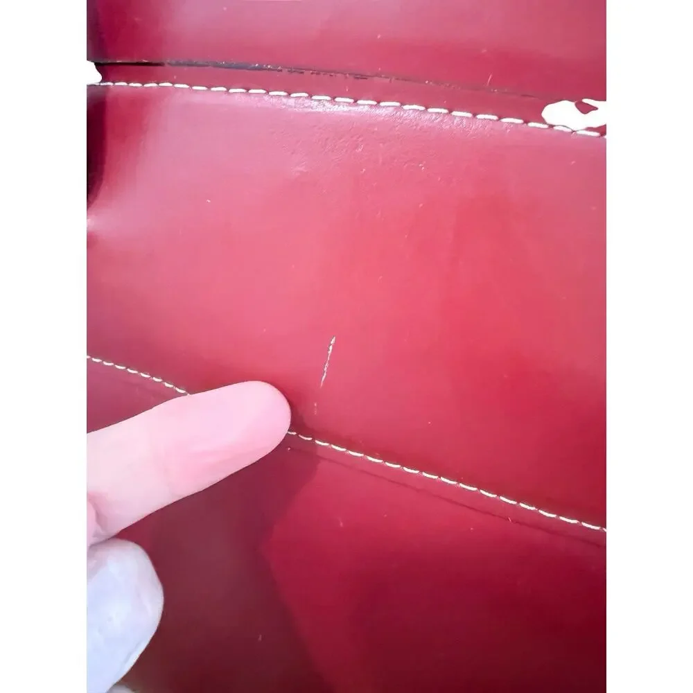 McKlein LakeForest 1 Leather Ladies Laptop Briefcase Red CarryOn Messenger Bag